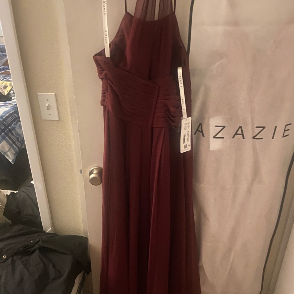 Azazie Cabernet floor length dress size 12. Tags still on. Style: Ginger